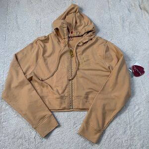 NWT Apple Bottoms Cropped Zip Hoodie – Beige Gold Hardware Y2K
